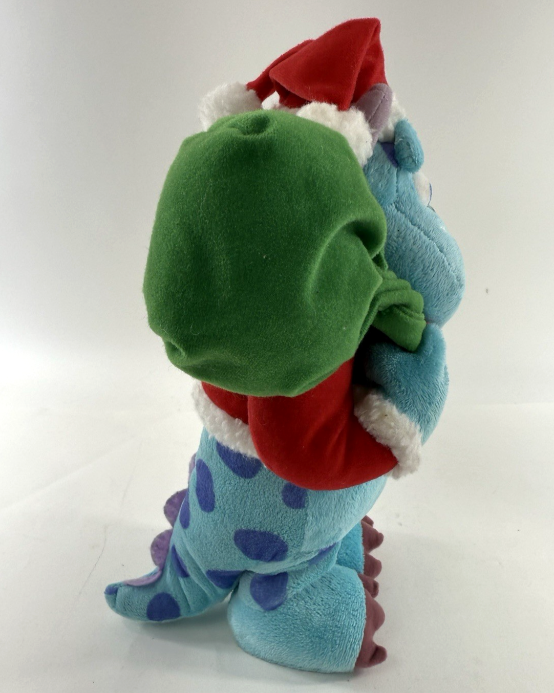 Disney 2012 Monsters Inc Blue 11” Sully Santa Musical Christmas Plush - Tested