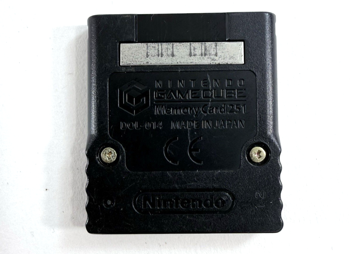 Nintendo GameCube Black Memory Card 251 DOL-104 - Tested and Working