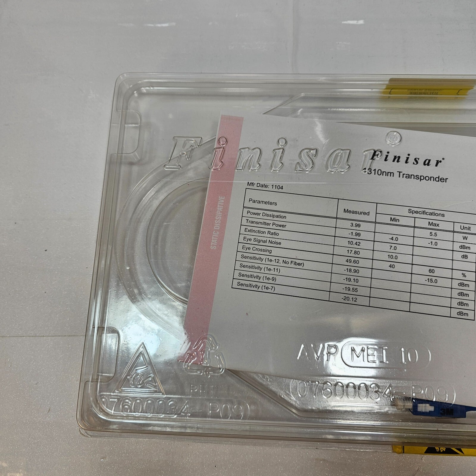 Finisar 1310nm Transponder 15TRPHV1MPS New Sealed