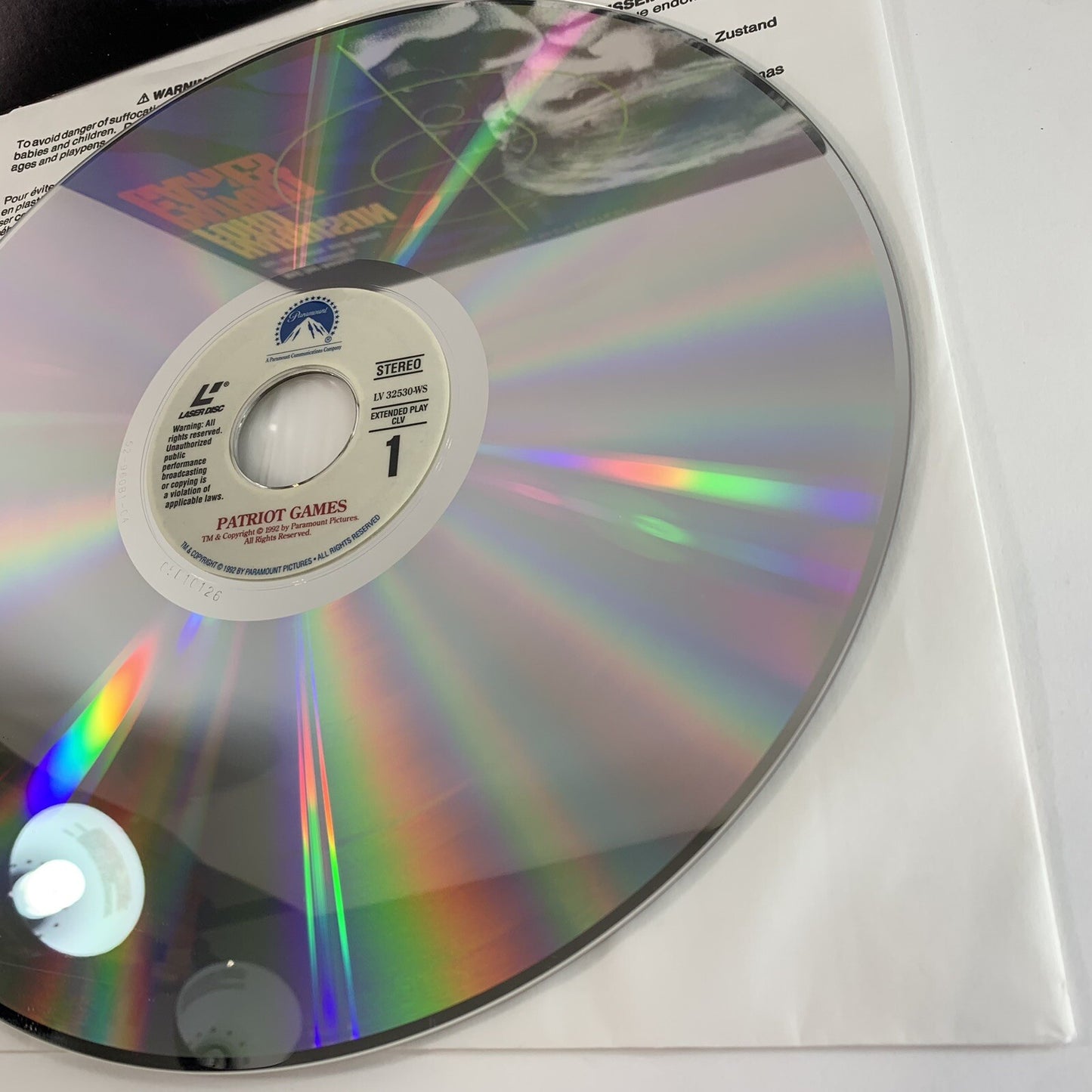 Patriot Games (Laserdisc CLV, 1992) CX Noise Reduction - Tested and Working