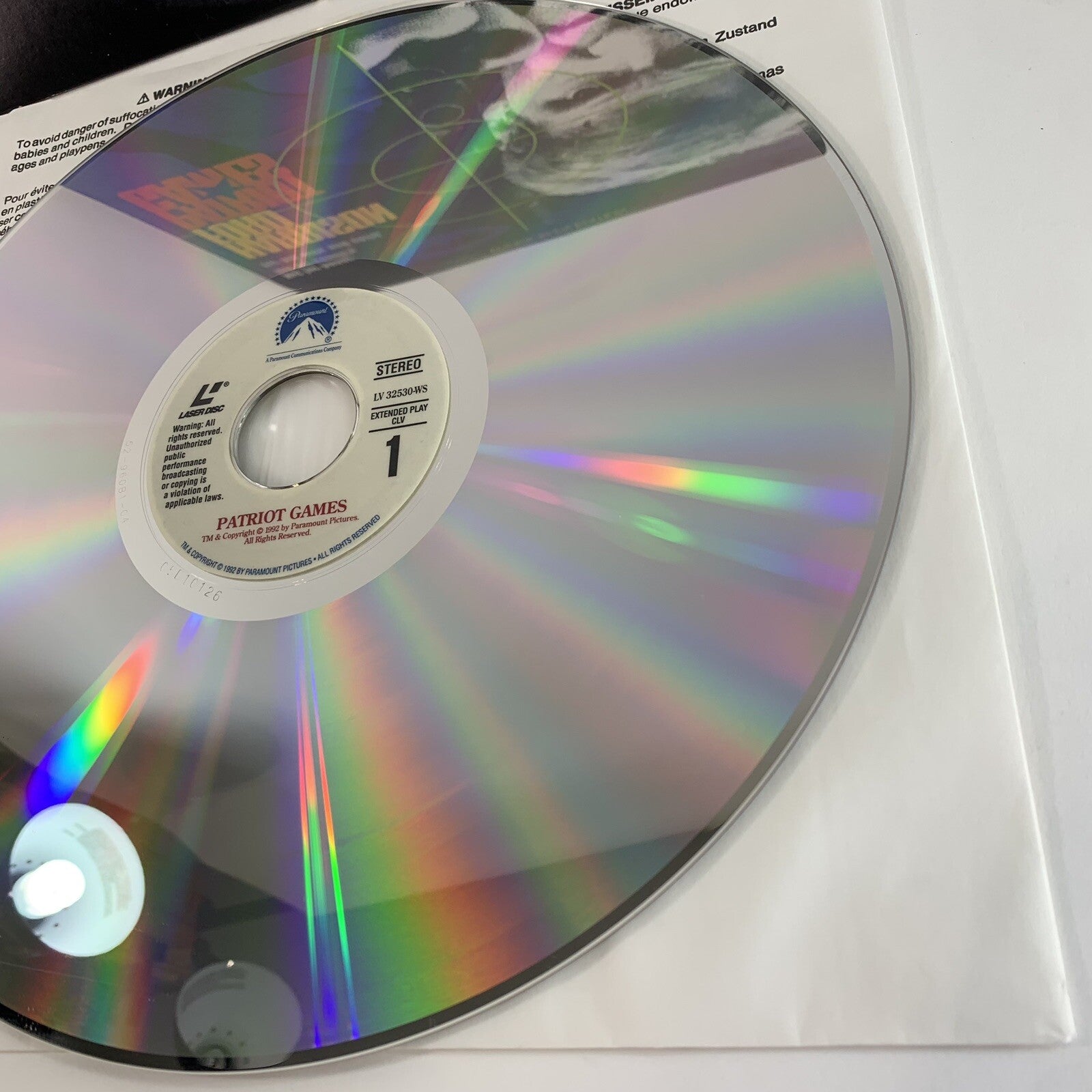 Patriot Games (Laserdisc CLV, 1992) CX Noise Reduction - Tested and Working