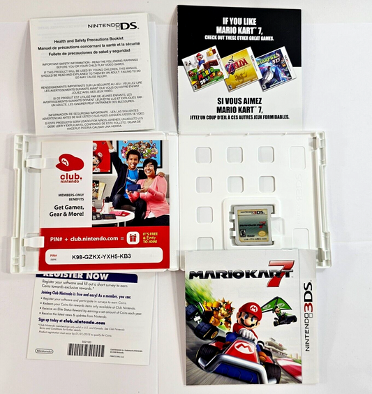 Mario Kart 7 (Nintendo 3DS, 2011) Game Case Manual Inserts - Tested and Working
