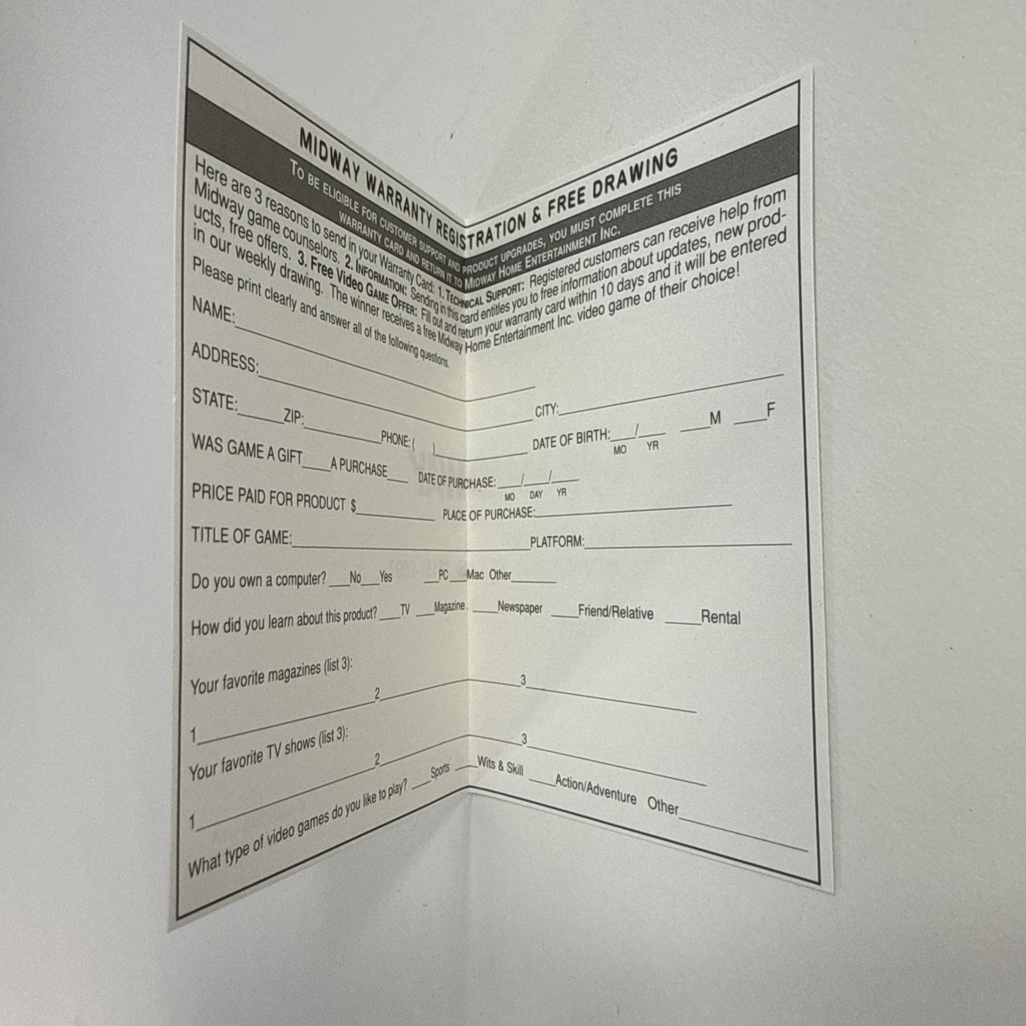 NFL Blitz (Gameboy Color, 1998) Game Box Manual Inserts Reg. Card - Tested