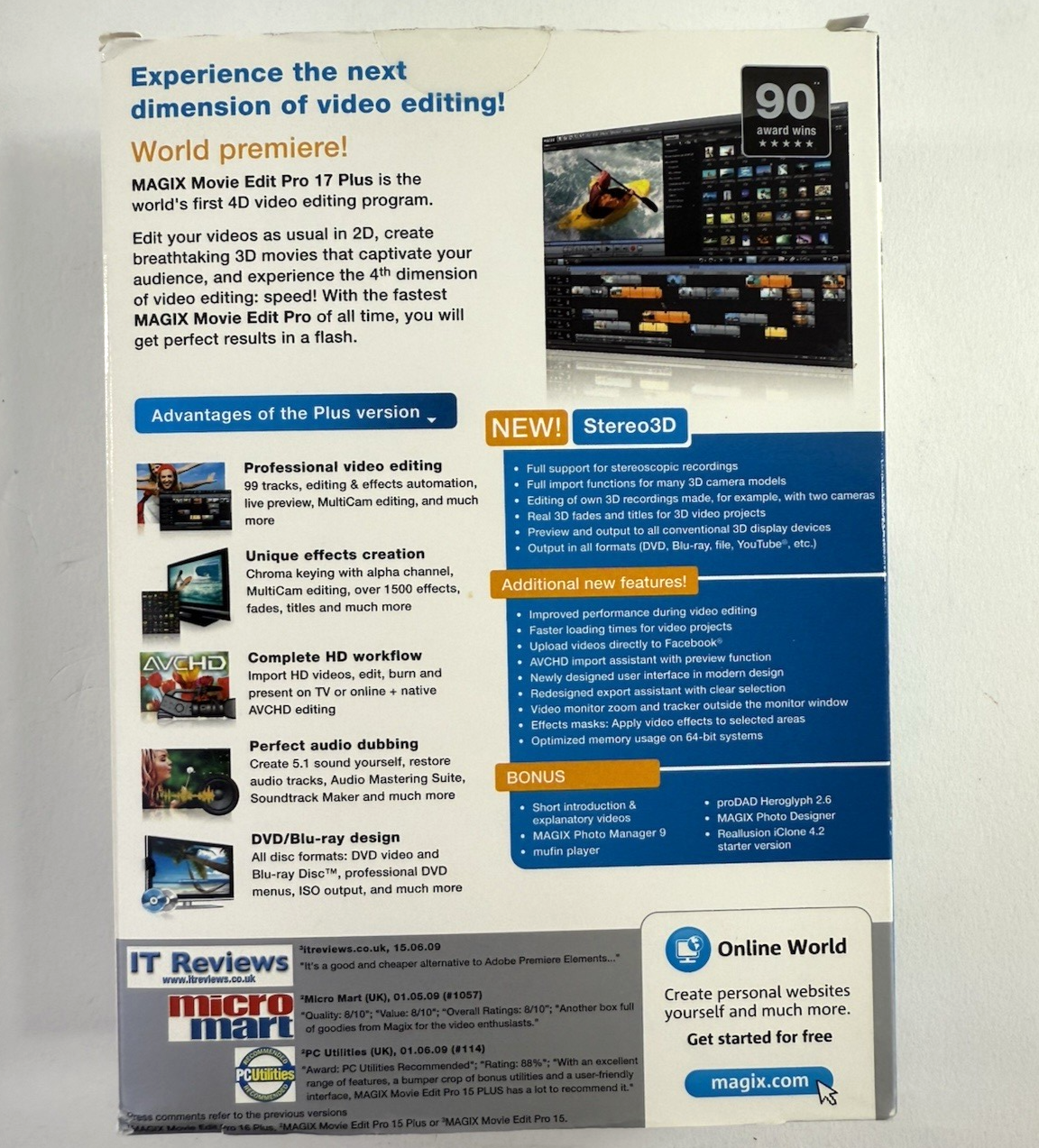 Magix 2010 Movie Edit Pro 17 Plus HD (PC DVD, Windows XP, Vista, 7)