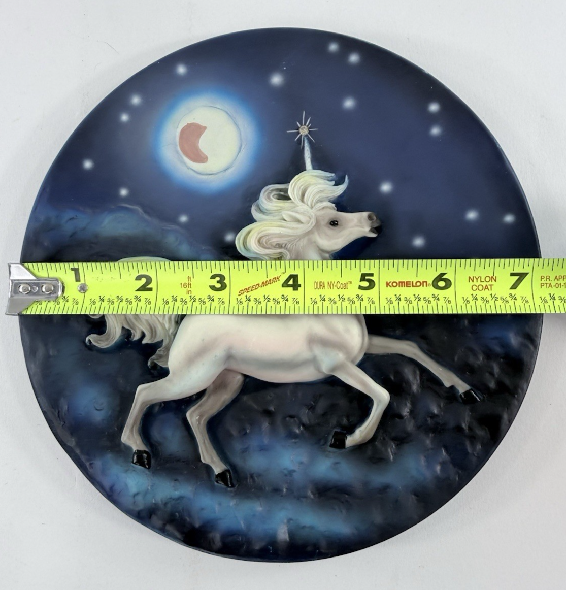 Whimsical 7.5” Moonlit Unicorn Textured Decorative Plate