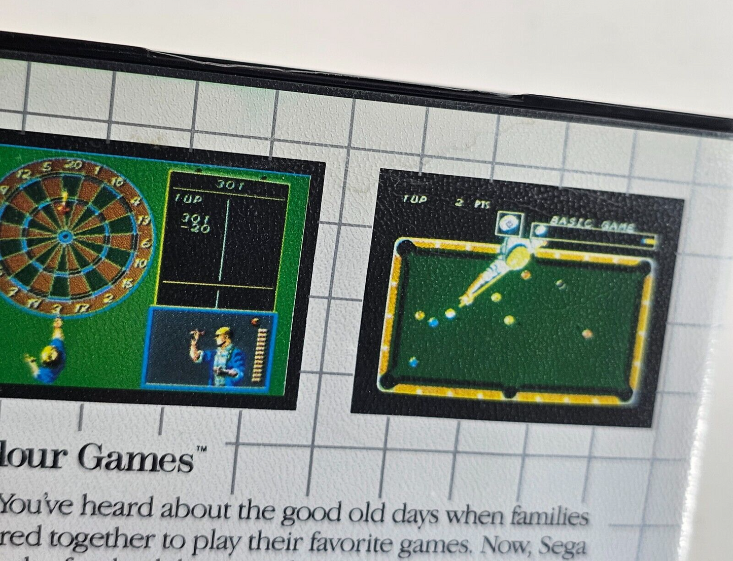 Parlour Games (Sega Master System, 1988) Game Case Manual - Tested and Working