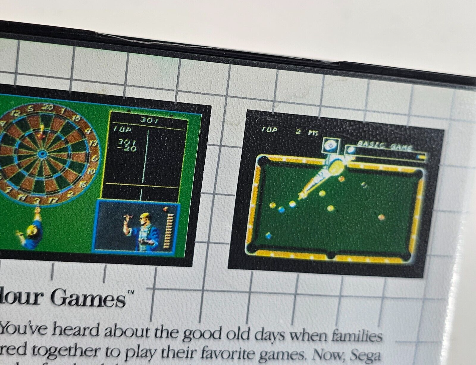 Parlour Games (Sega Master System, 1988) Game Case Manual - Tested and Working