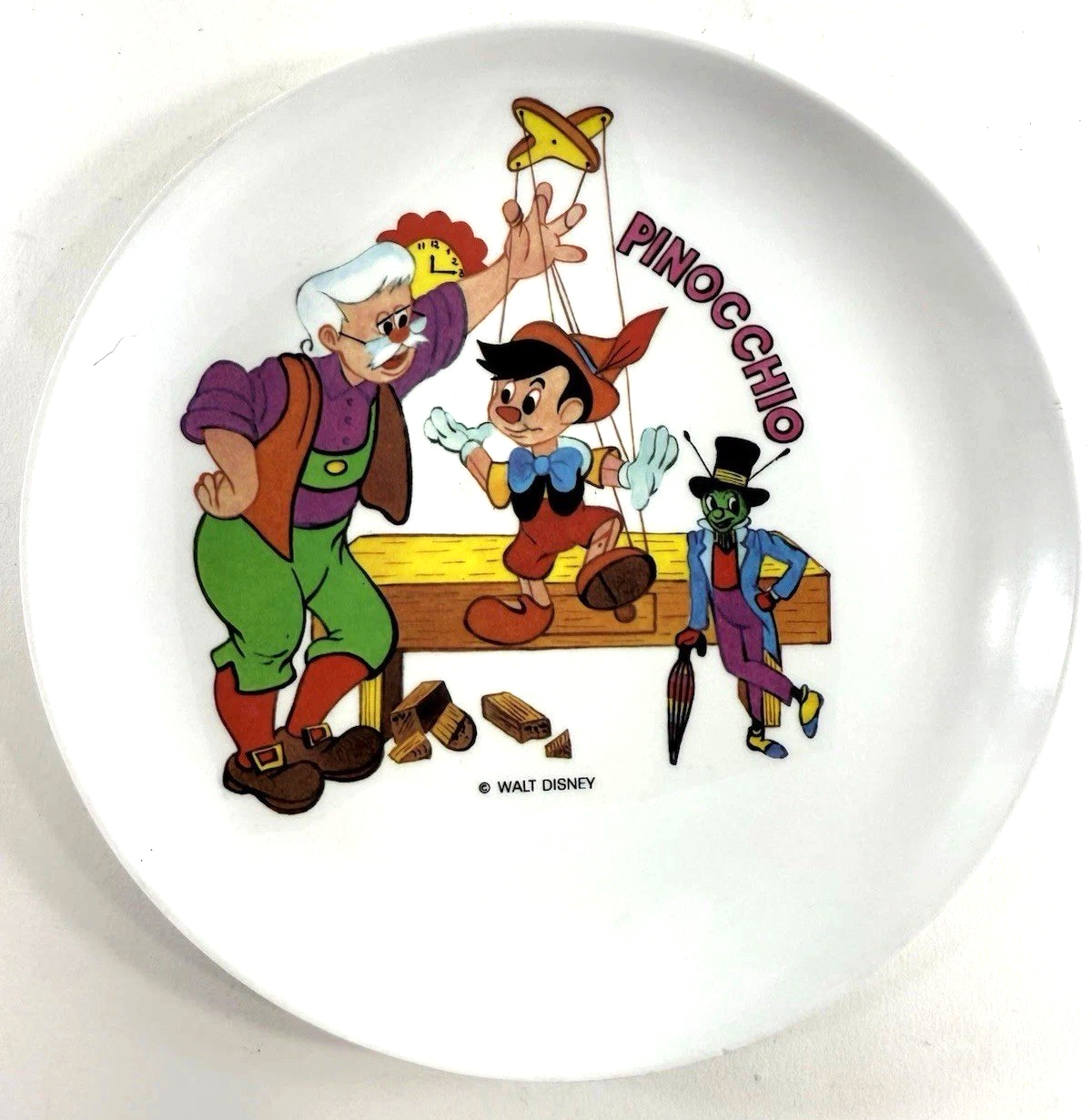 Melabel/Palphot 70s-80s Walt Disney Licensed Pinocchio 7.5" Melamine Plate