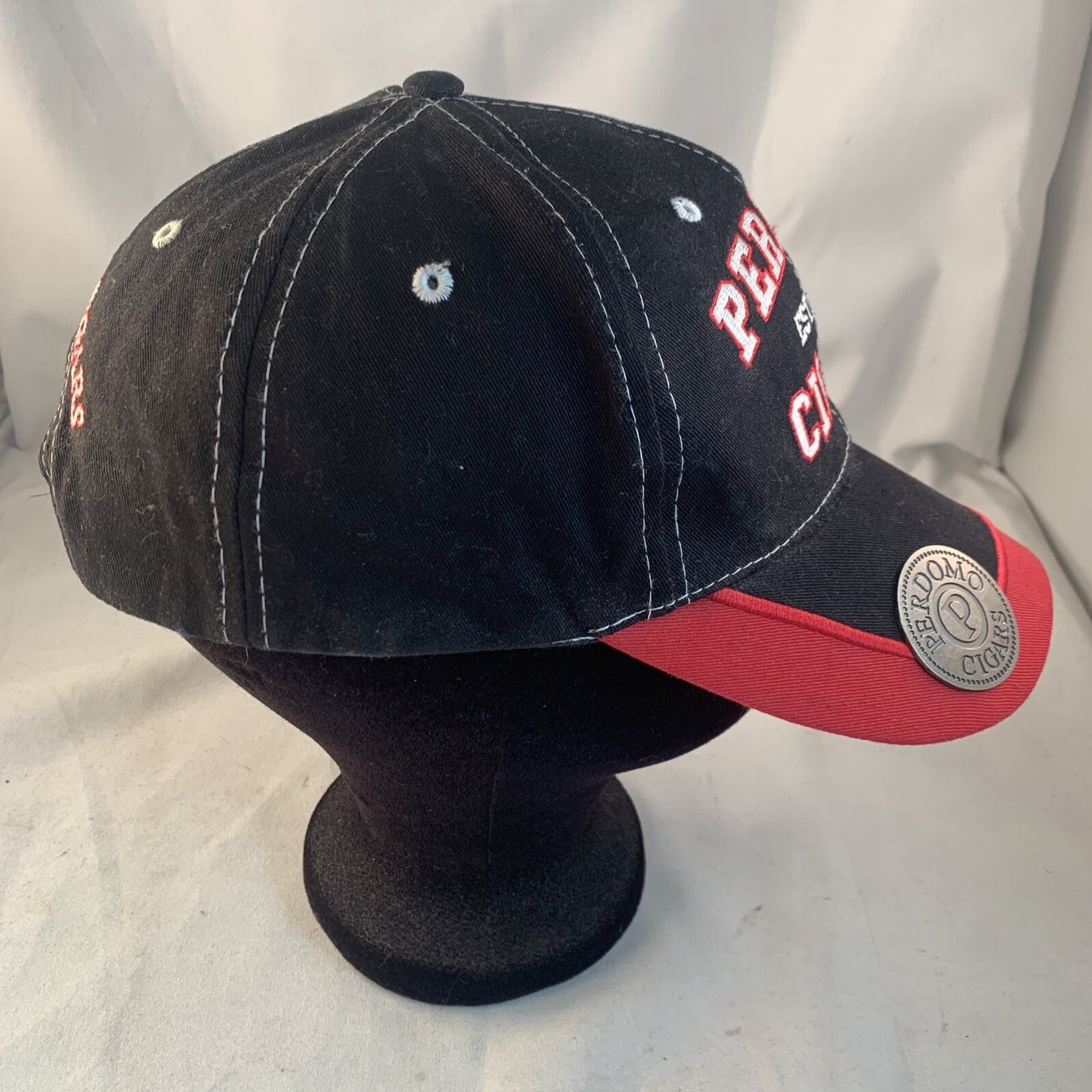 Perdomo Cigars Adjustable Baseball Cap Hat w/ Bottle Opener Black & Red