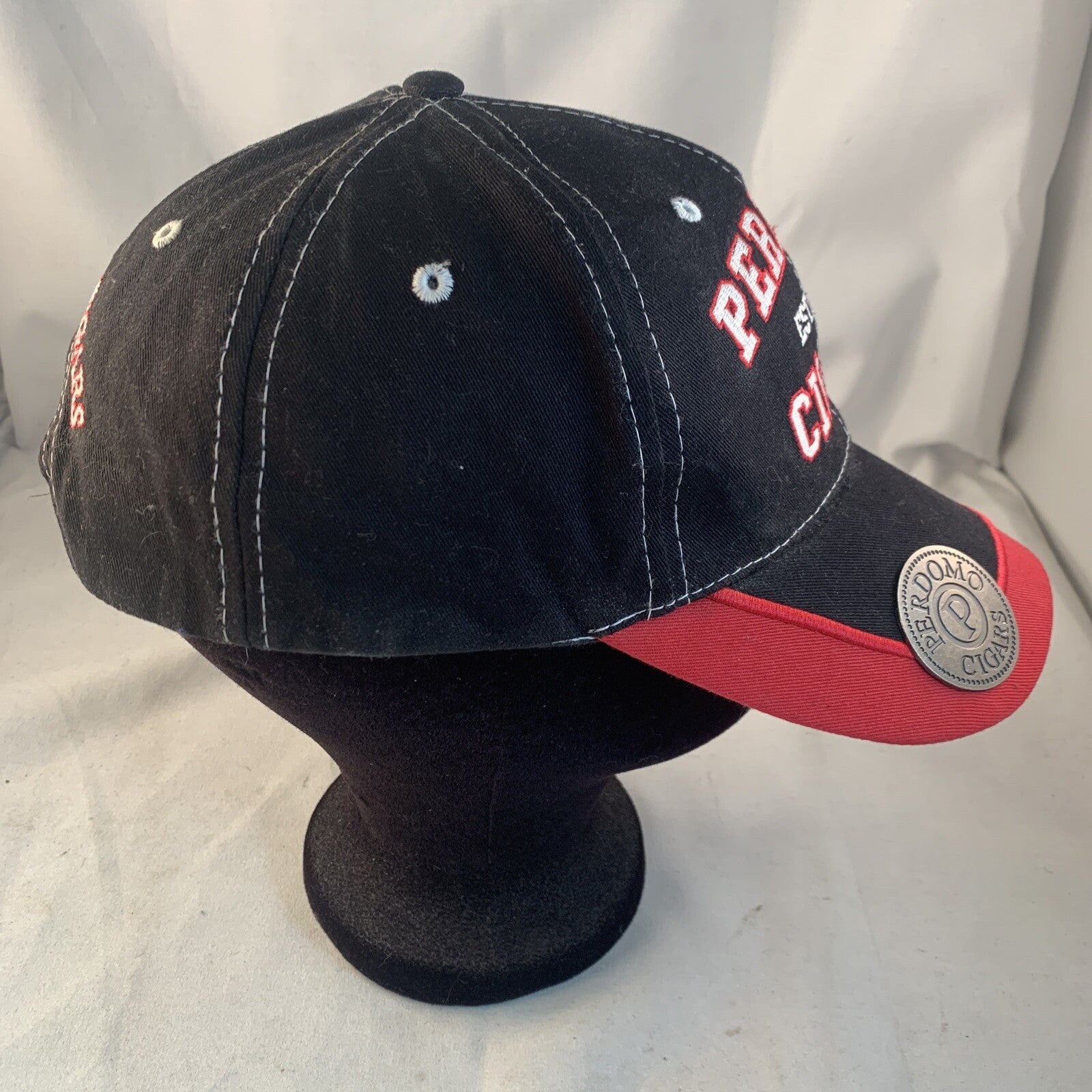 Perdomo Cigars Adjustable Baseball Cap Hat w/ Bottle Opener Black & Red