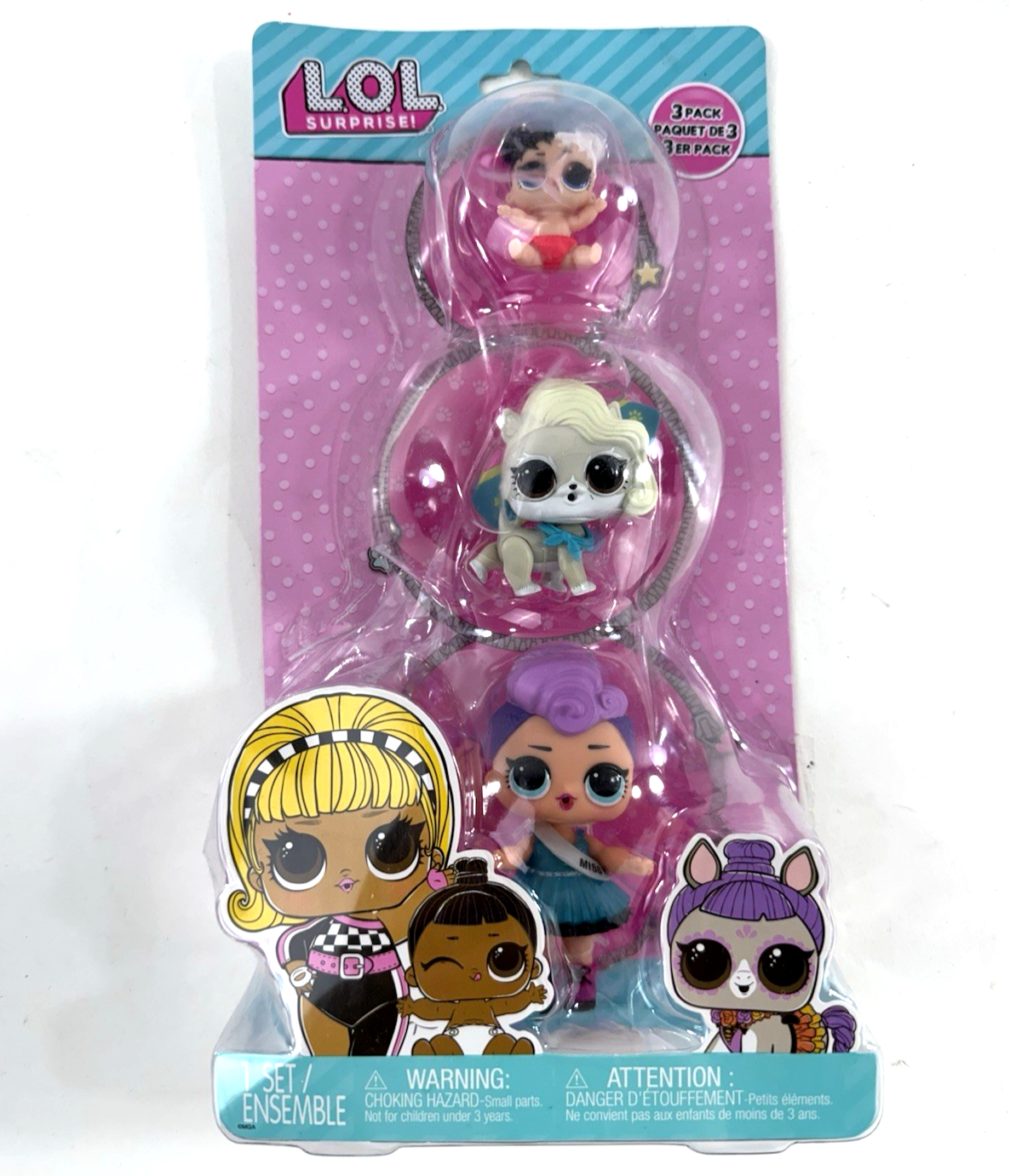 MGA 2022 LOL Surprise 3-Pack Miss Punk/Hoops Dogg/Lil Heart Breaker - New, Read