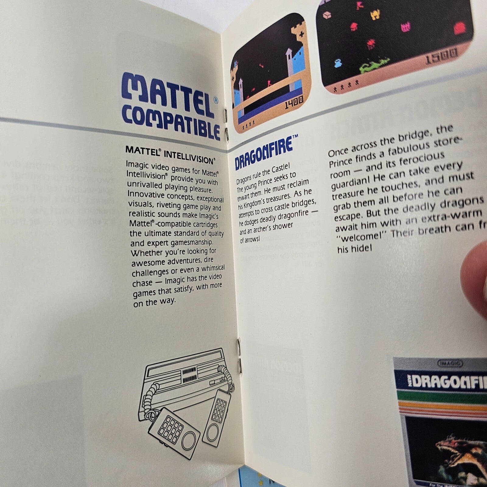 Mattel Intellivision Imagic Manuals and Inserts - Dragonfire, Atlantis, and more