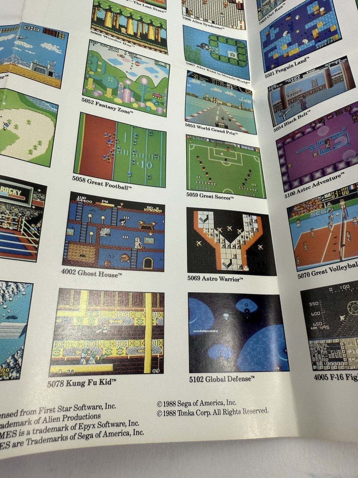 After Burner (Sega Master System, 1988) Game Case Manual Poster - Tested