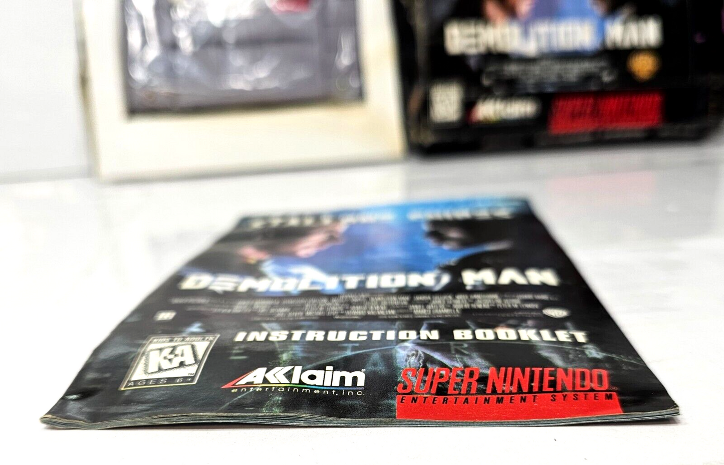 Demolition Man (Nintendo SNES, 1995) Game Box Manual Inserts Poster Registration