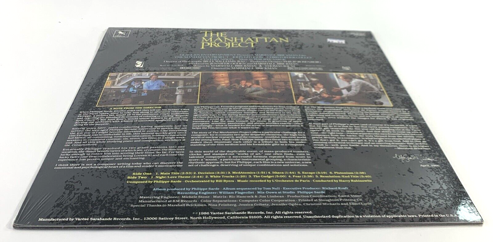 The Manhattan Project OST (Vinyl Record, 1986) STV 81282 - New, Factory Sealed