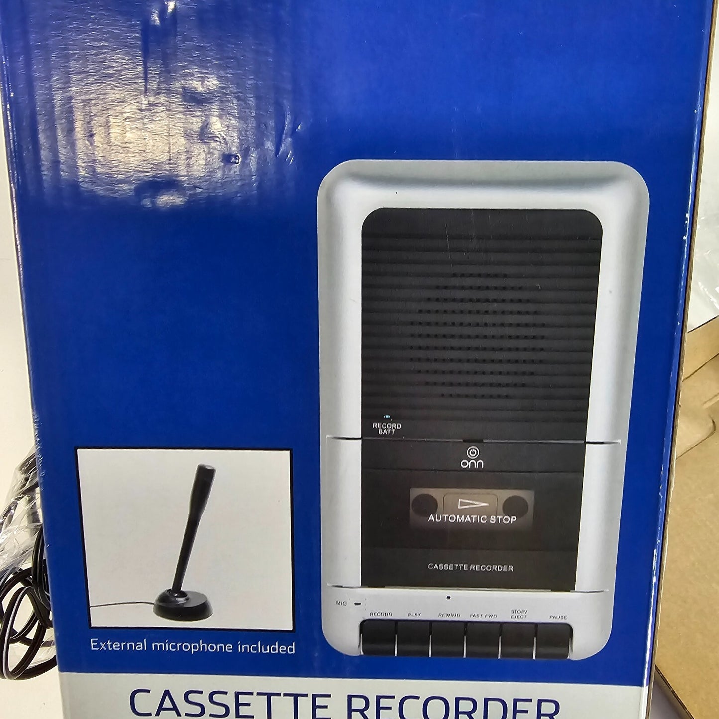 Onn ONA11AV108 Cassette Recorder with Microphone - New, Open Box
