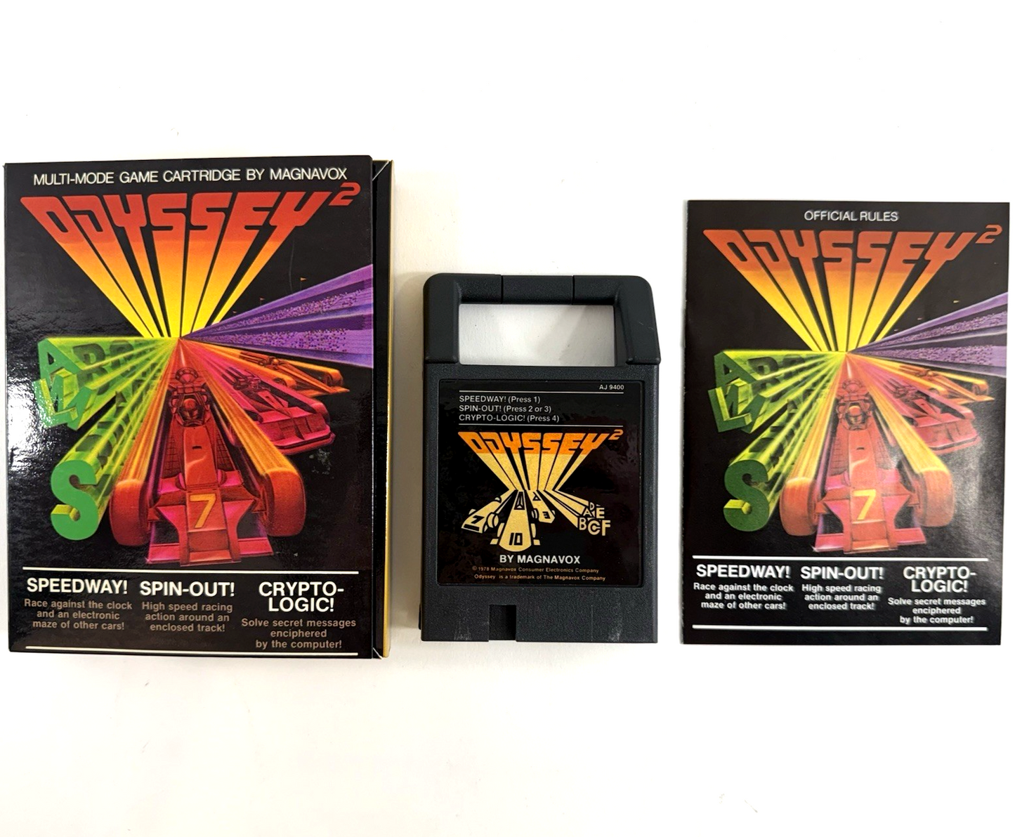 Speedway! Spin-out! Crypto-logic! (Magnavox Odyssey 2, 1978) Game Box Manual