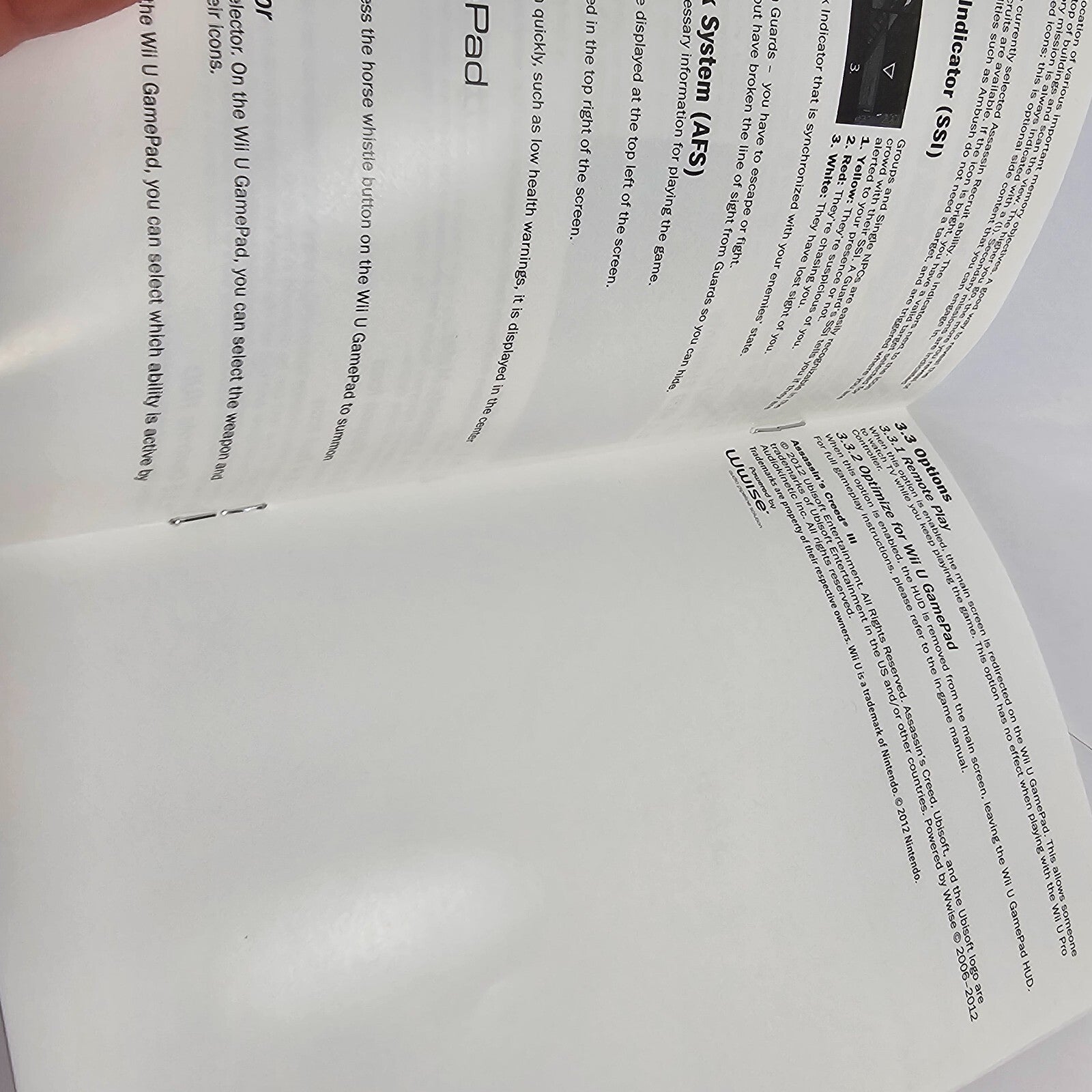 Assassin's Creed III (Nintendo Wii U, 2012) Game Case Manual - Tested