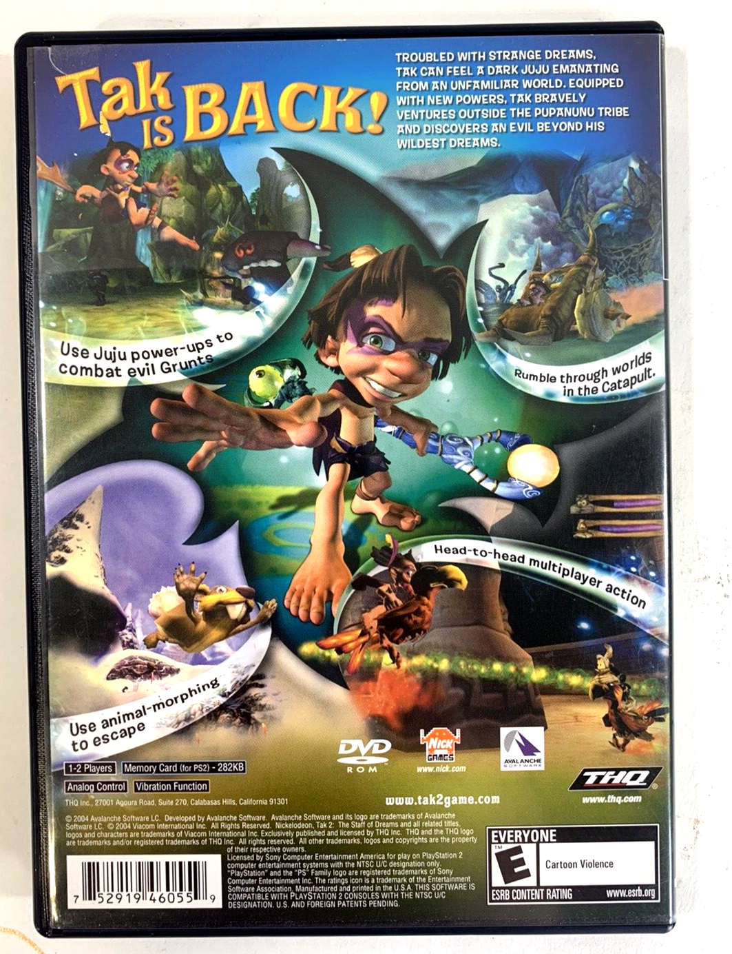 Tak 2: The Staff of Dreams (Sony PlayStation 2, 2004) Game and Case - Tested