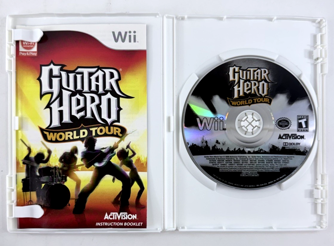 Guitar Hero: World Tour (Nintendo Wii, 2008) Game Case Manual - Tested