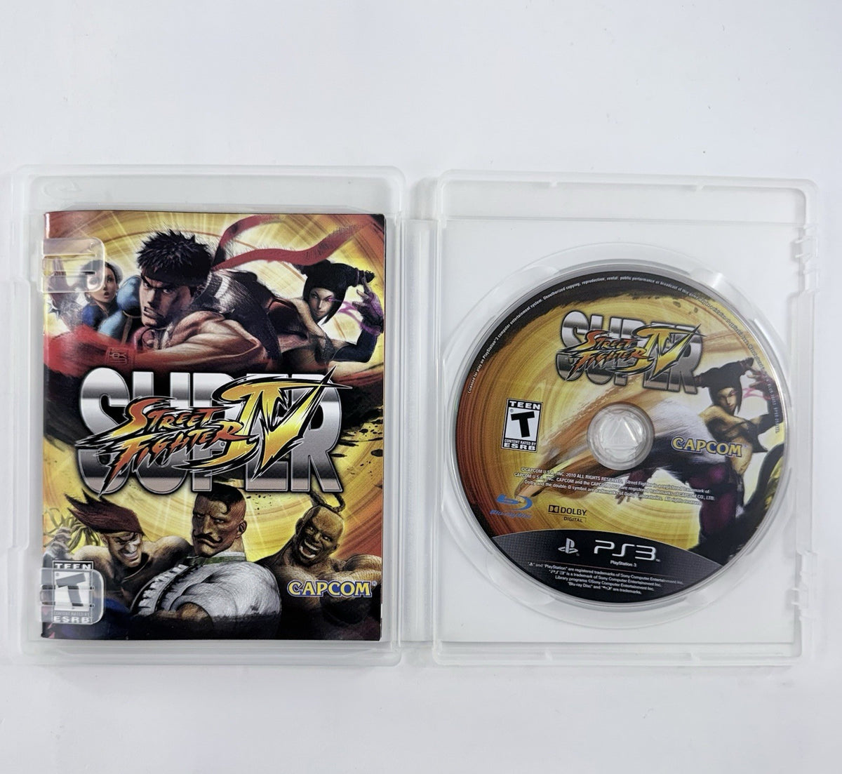Super Street Fighter IV 4 (Sony PlayStation 3, 2010) Game Case Manual - Tested
