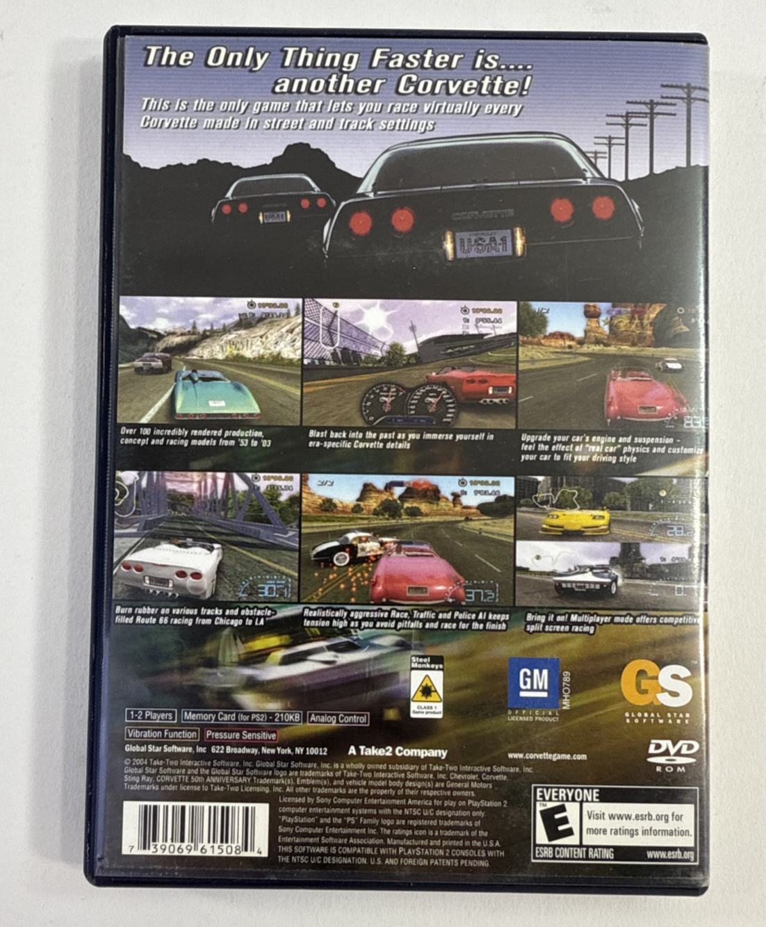 Corvette (Sony PlayStation 2, 2004) Game Case Manual - Tested and Working