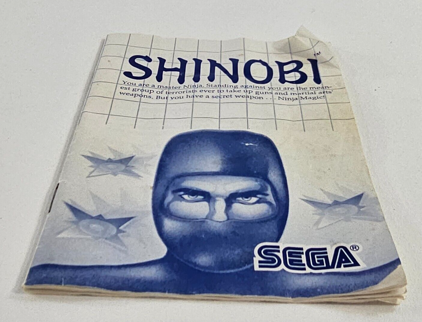 Shinobi (Sega Master System, 1988) Game Case Manual - Tested and Working