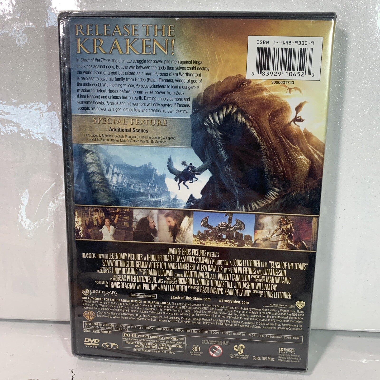 Clash of the Titans (DVD, 1981) w/Clash of the Titans 2010 & Wrath of the Titans