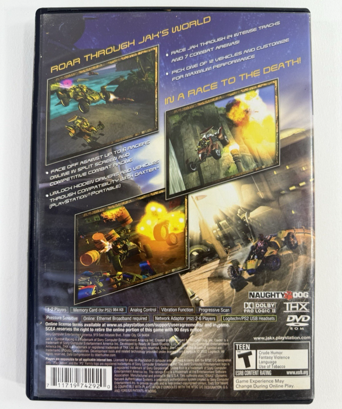 Jak X: Combat Racing (PlayStation 2, 2006) Game and Case - Tested And Working