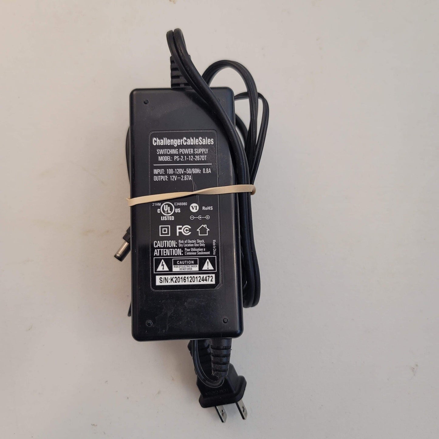 Challenger Cable Sales 12V 2.67A Switching Power Supply PS-2.1-12-267DAT