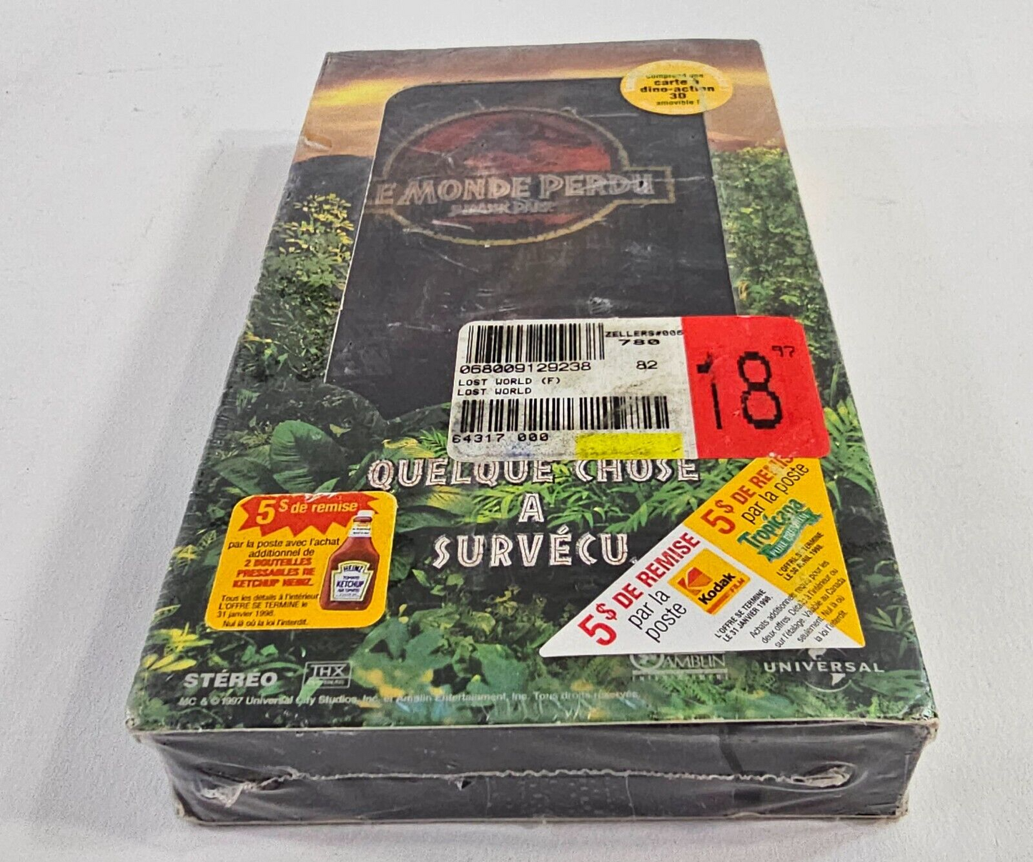 Le Monde Perdu: Jurassic Park (VHS, 1997) Lenticular Cover - New, Sealed