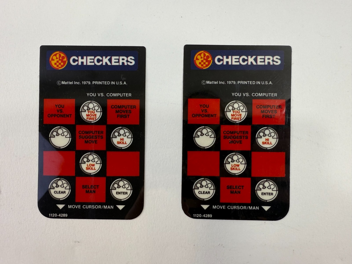 Checkers (Mattel Intellivision, 1979) Game, Box, Manual, and Overlays - Tested