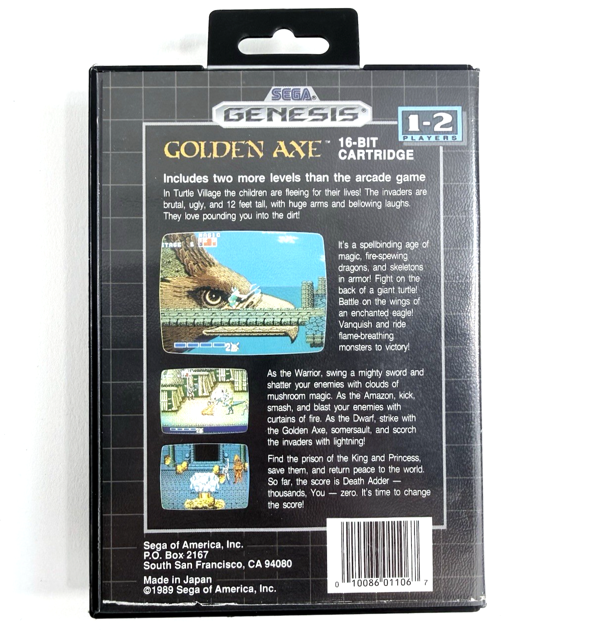 Golden Axe (Sega Genesis, 1989) Original Case And Manual - No Game