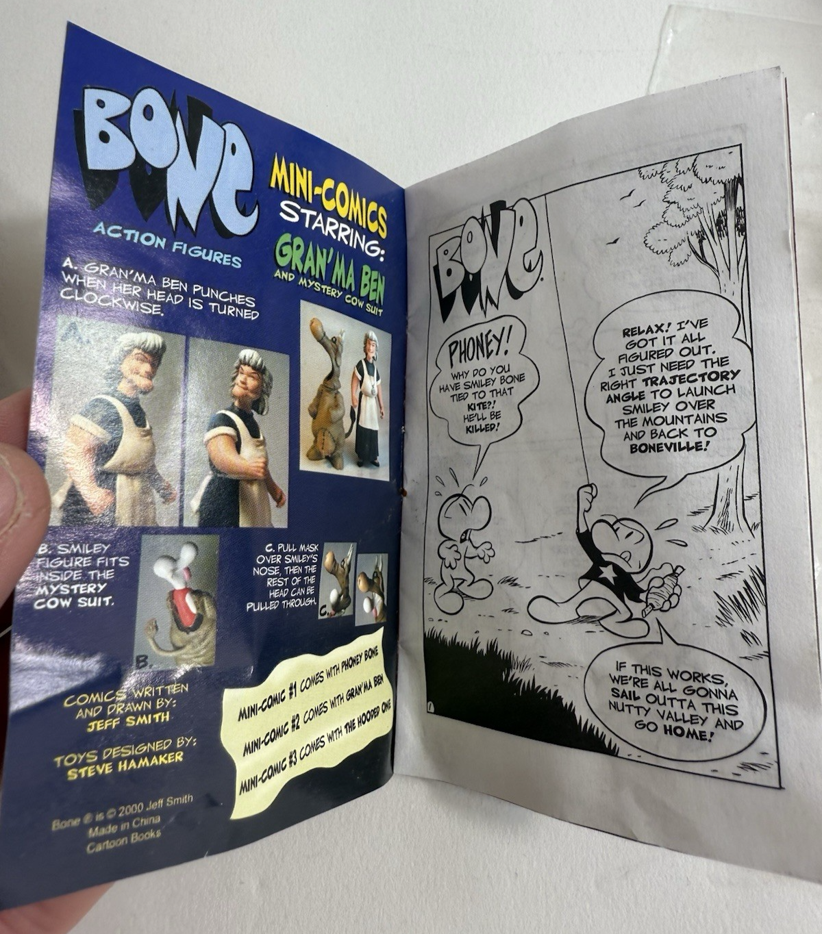 Bone 2000 Action Figure Series 2 Gran'ma Ben, Mystery Cow Suit and mini comic