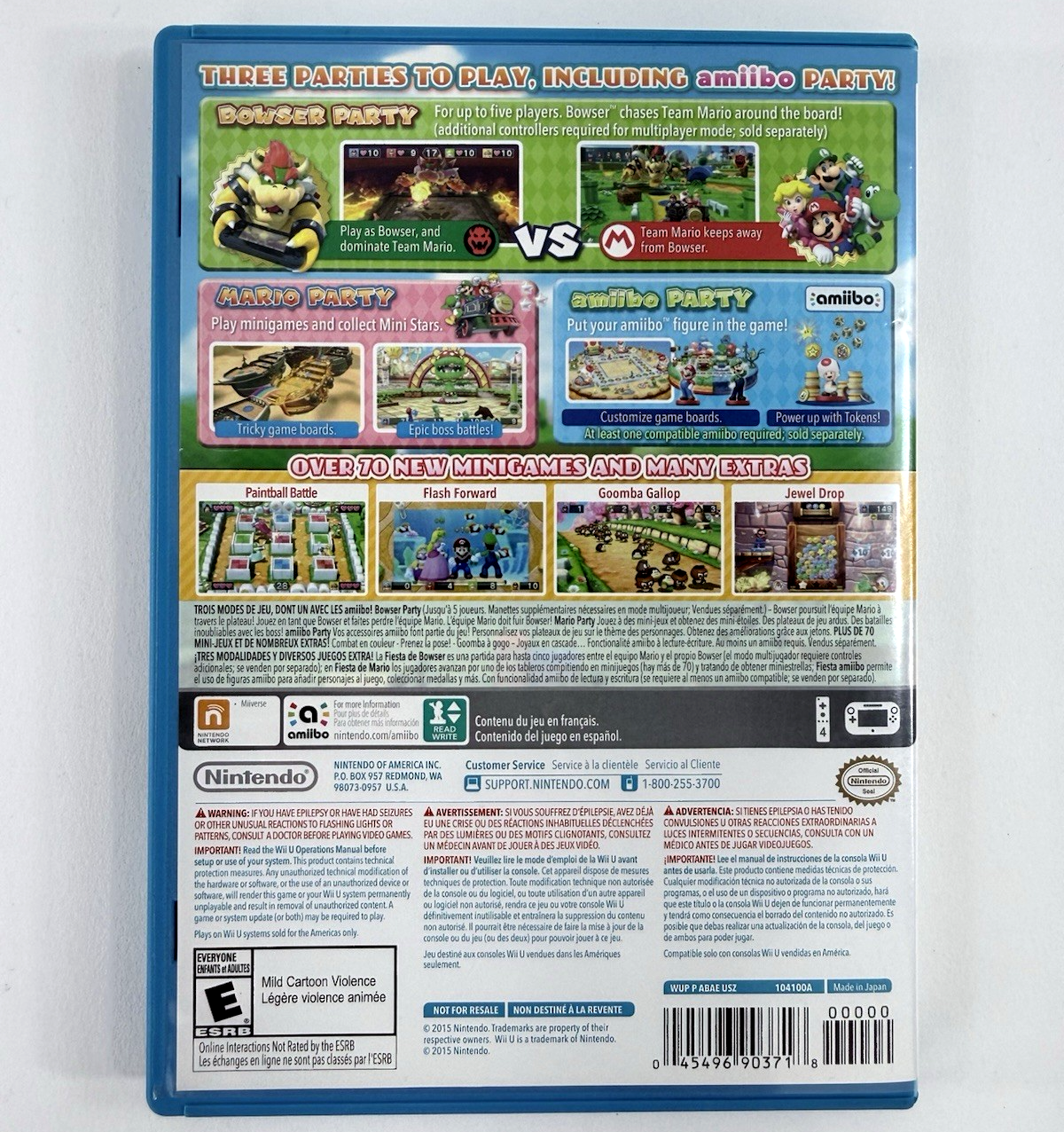 Mario Party 10 (Nintendo Wii U, 2015) Game Case Manual - Tested and Working