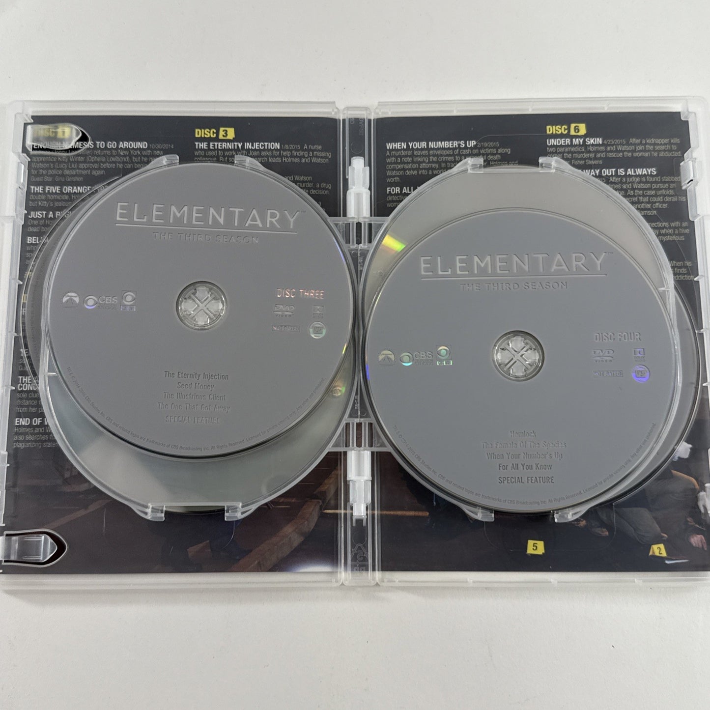 Elementary: Seasons 1-3 (DVD, 2015, 18-Disc Set) Tested and Working