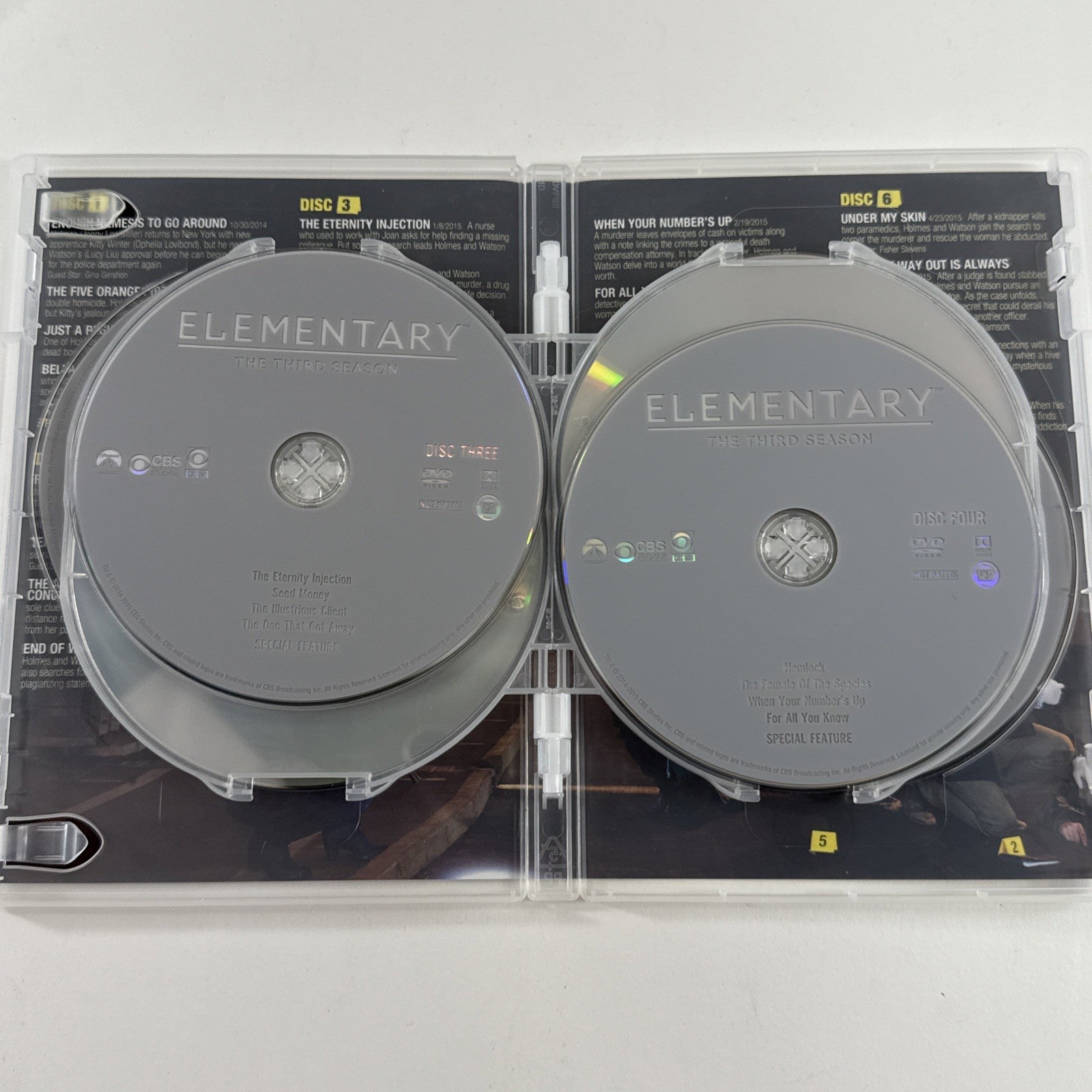Elementary: Seasons 1-3 (DVD, 2015, 18-Disc Set) Tested and Working