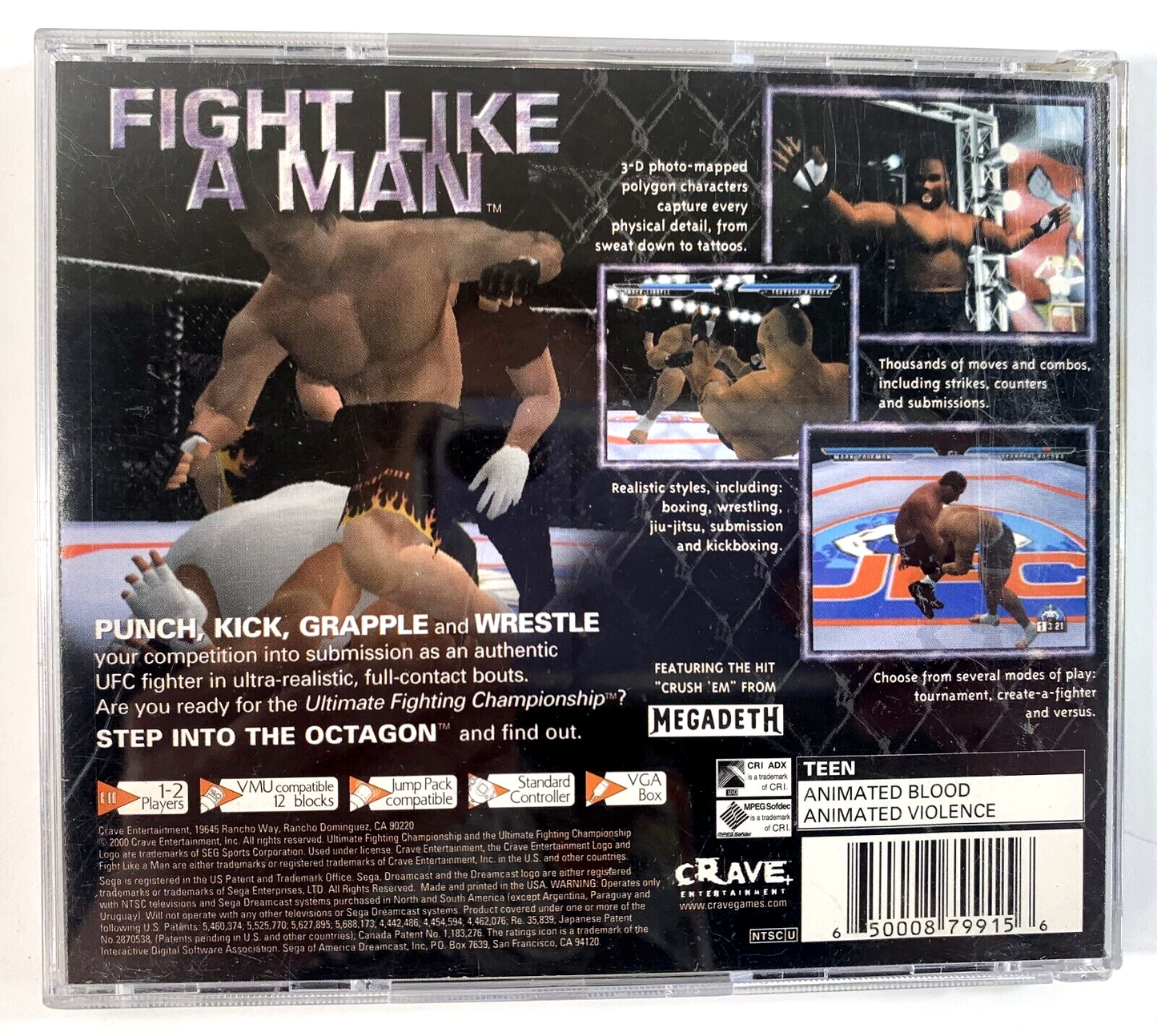 Ultimate Fighting Championship (Sega Dreamcast, 2000) Game Case Manual - Tested