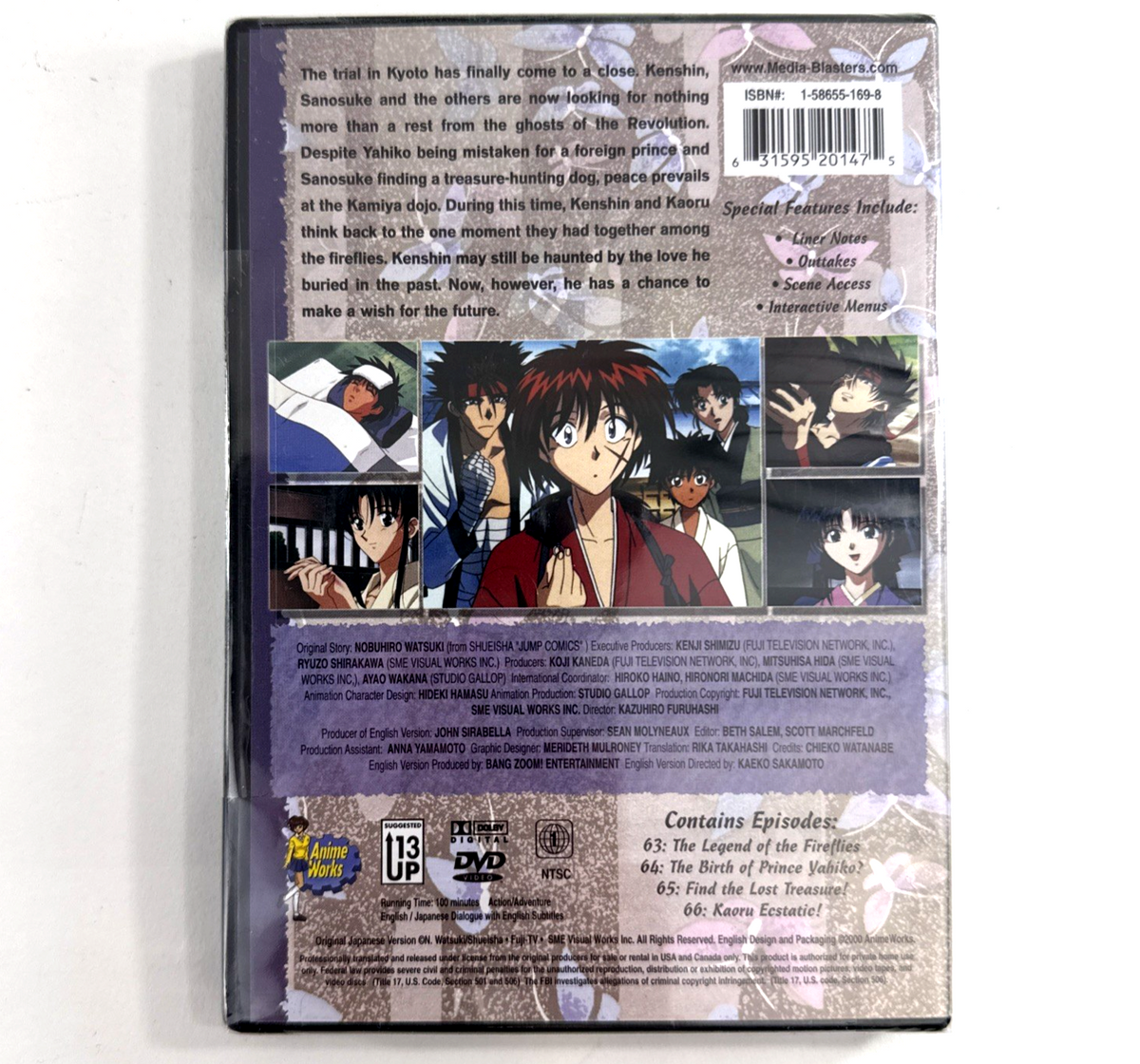 Rurouni Kenshin - Vol. 13 14 15 (DVD, 2001) Anime Works - New, Factory Sealed
