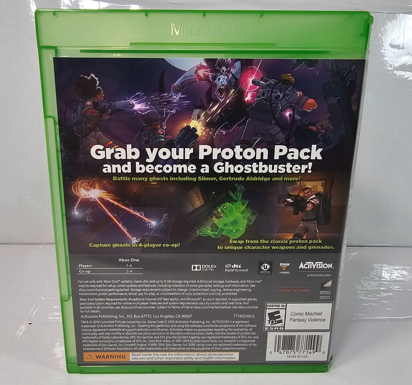 Ghostbusters (Microsoft Xbox One, 2016)  Game and Case