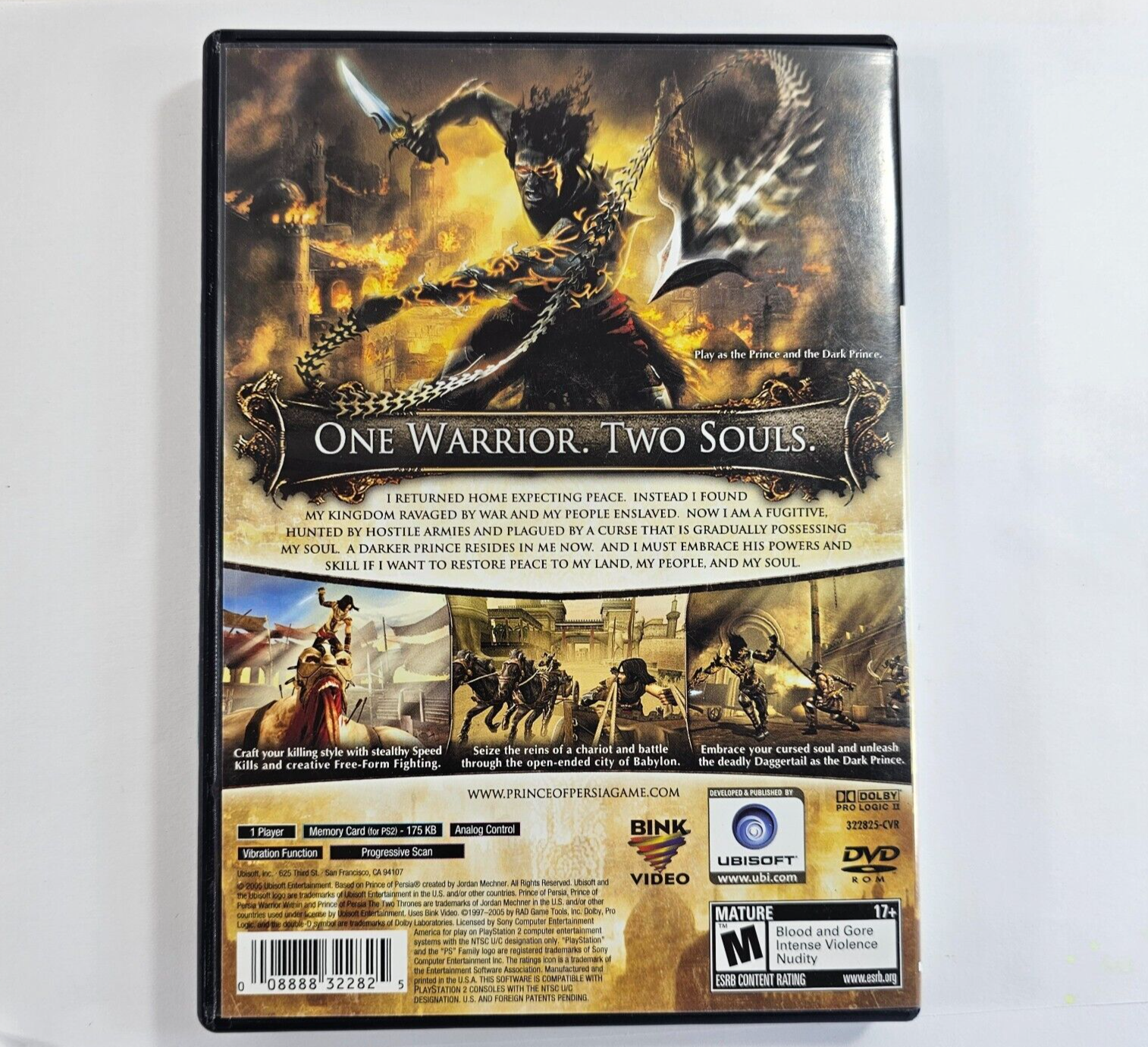 Prince of Persia The Two Thrones (PlayStation 2, 2005) Game Case Manual - Tested