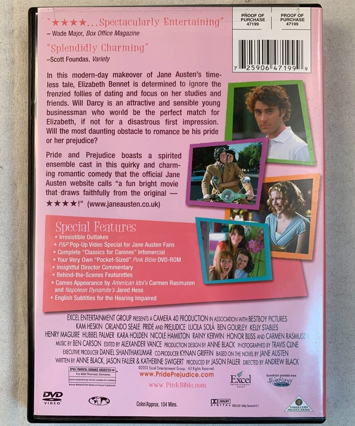 Pride & Prejudice (DVD, 2003)  Tested and Working