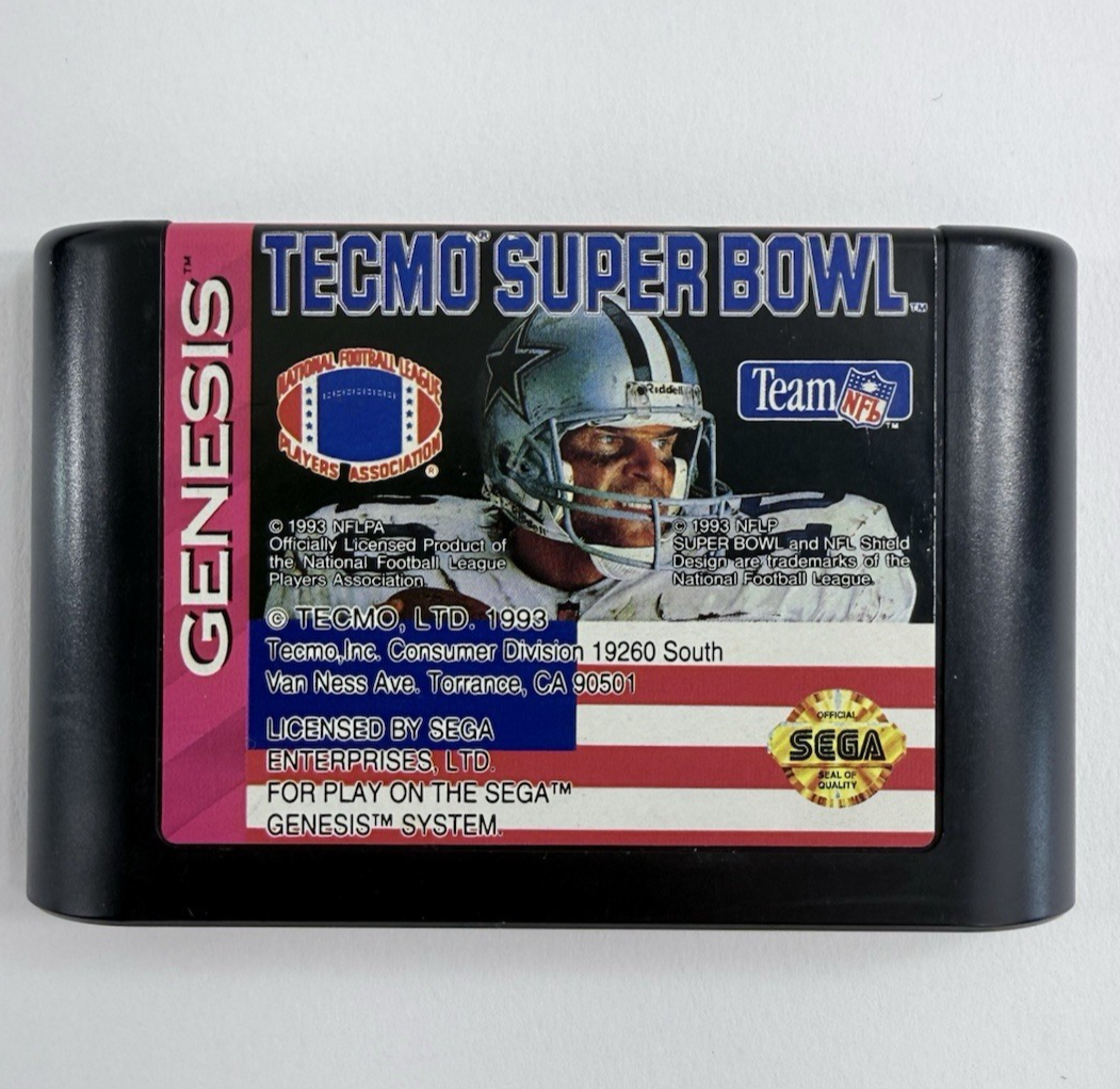 Tecmo Super Bowl (Sega Genesis, 1993) Game, Case, Manual - Tested and Working
