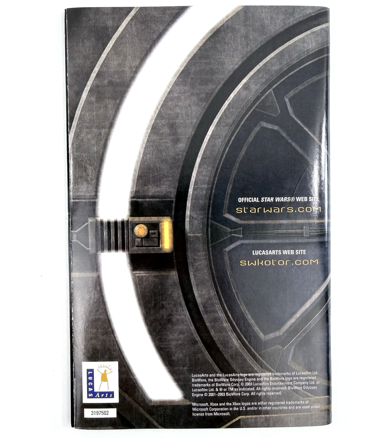 Star Wars Knights of the Old Republic (Xbox, 2003) Game Case Manual Registration