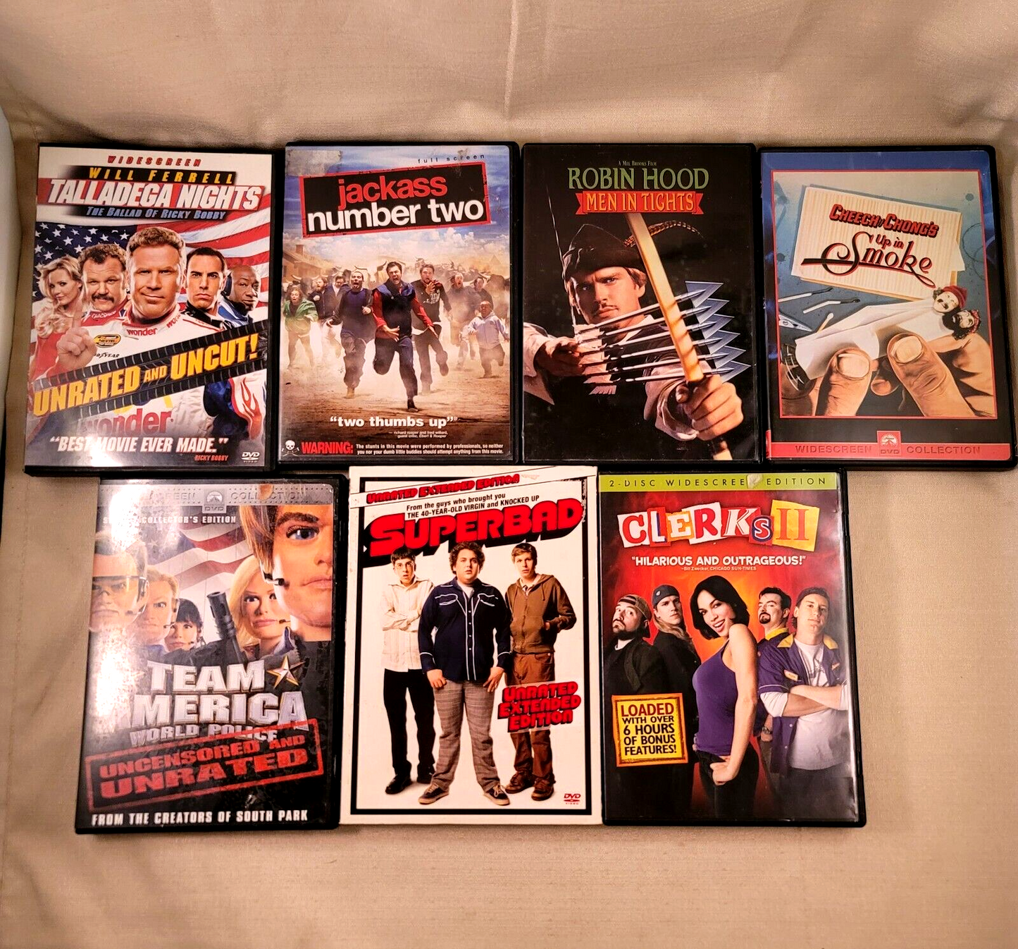 Up in Smoke (7 Comedy Lot) Superbad/Jackass 2/Team America/Clerks 2 +2