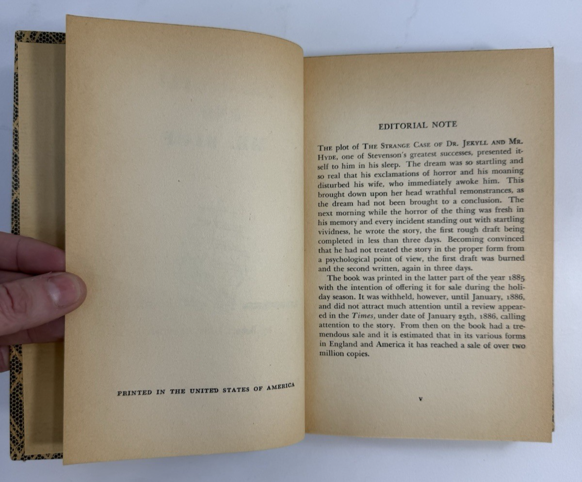 The Strange Case Of Dr. Jekyll & Mr. Hyde/Travels with a Donkey -Hardcover, 1963