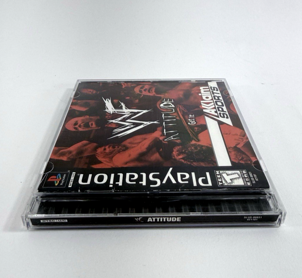 WWF Attitude (PlayStation 1, 1999) Game Case Manual - Tested and Working