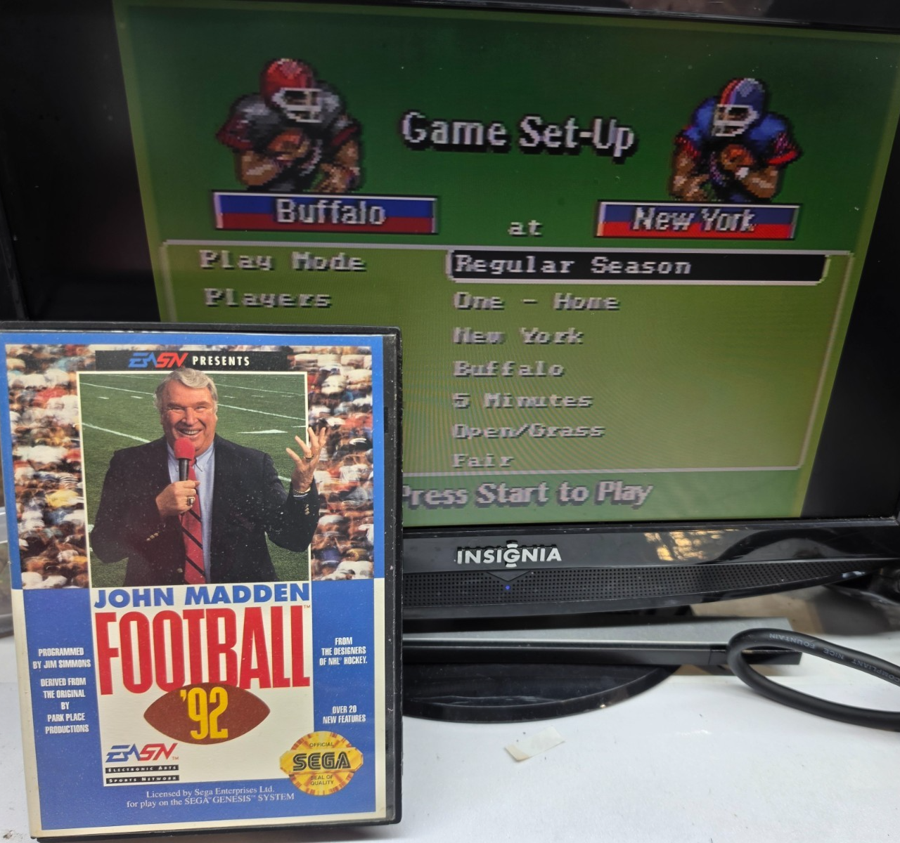 John Madden Football '92 (Sega Genesis, 1991) Game, Case, and Manual - Tested