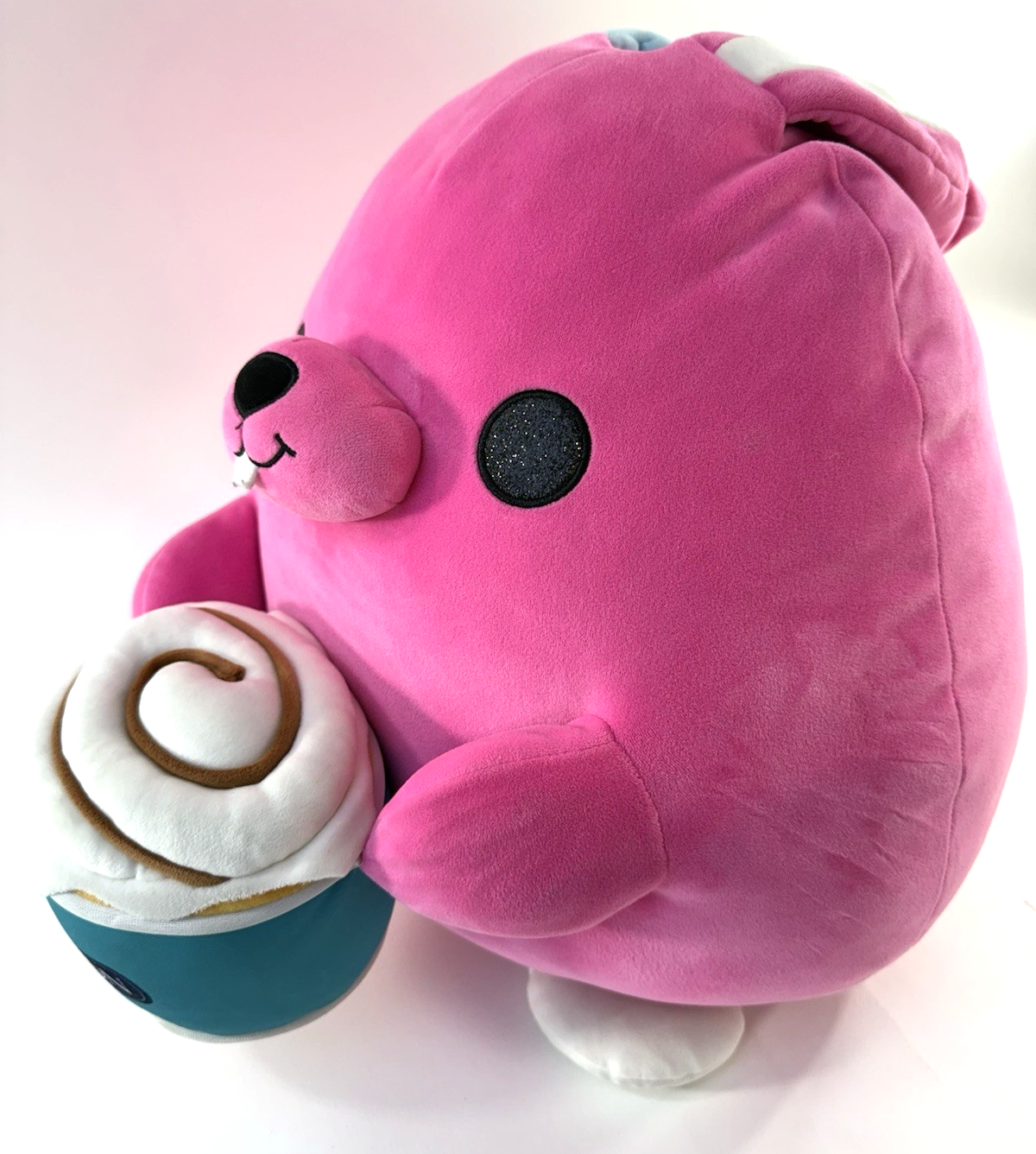 Zuru 14” Snackles Britney Pink Bunny Holding Cinnabon Plush