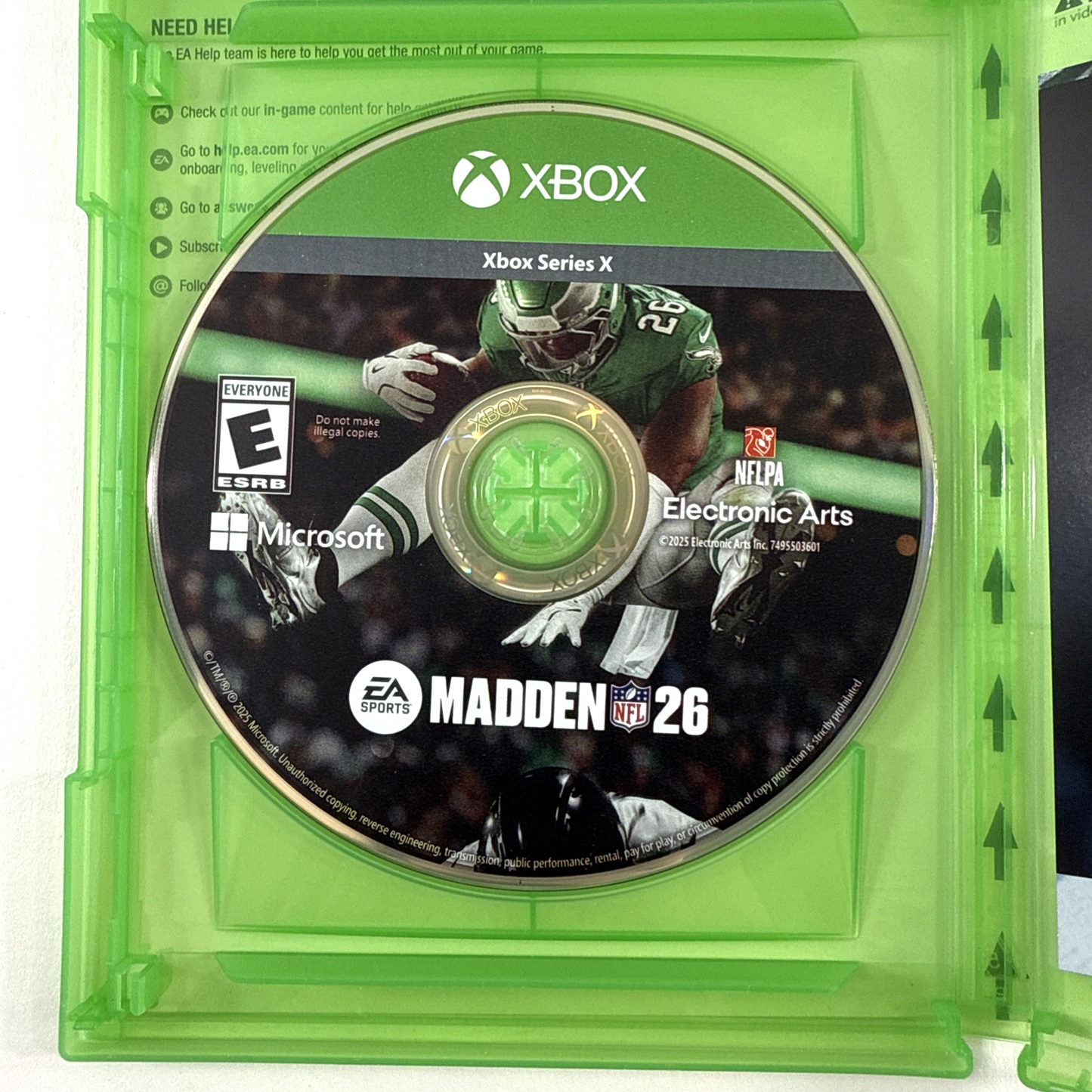 Madden NFL 26 (Microsoft Xbox Series X|S, 2025) Game Case Insert - Tested